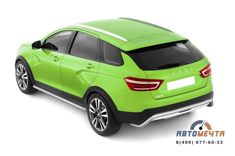 Защита порогов прямая 51 мм (НПС) LADA Веста SW Cross с 2017 Защита порогов прямая 51 мм (НПС) LADA Веста SW Cross с 2017